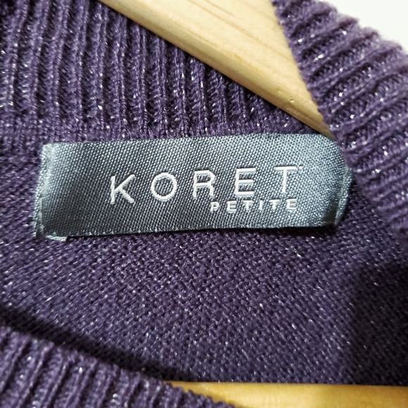 KORET Short Sleeve Knit Top Purple Size M - Picture 3 of 6
